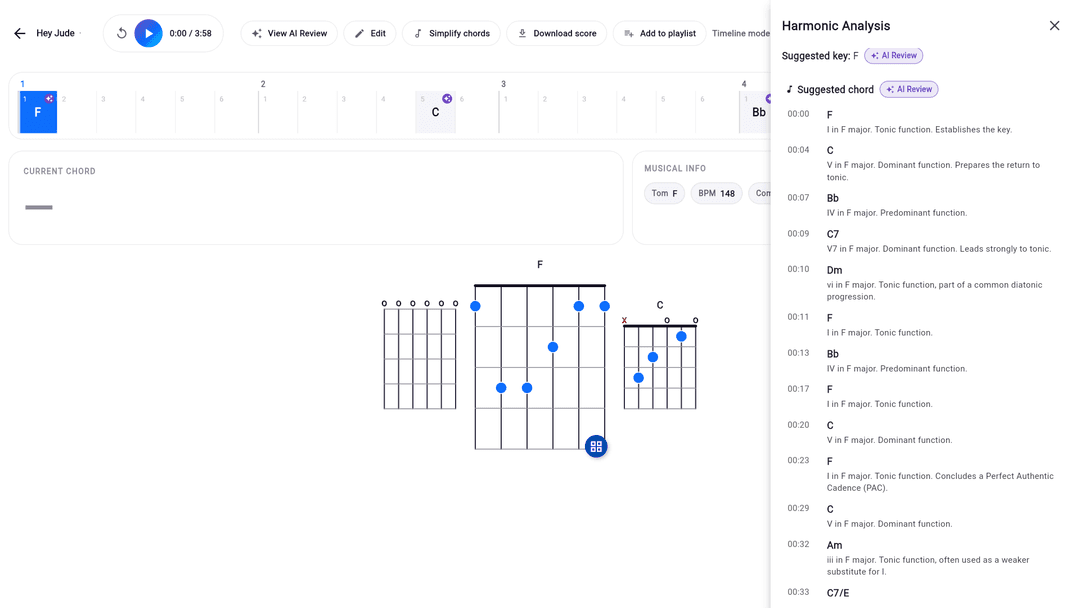 Chorda desktop player with synchronized chords